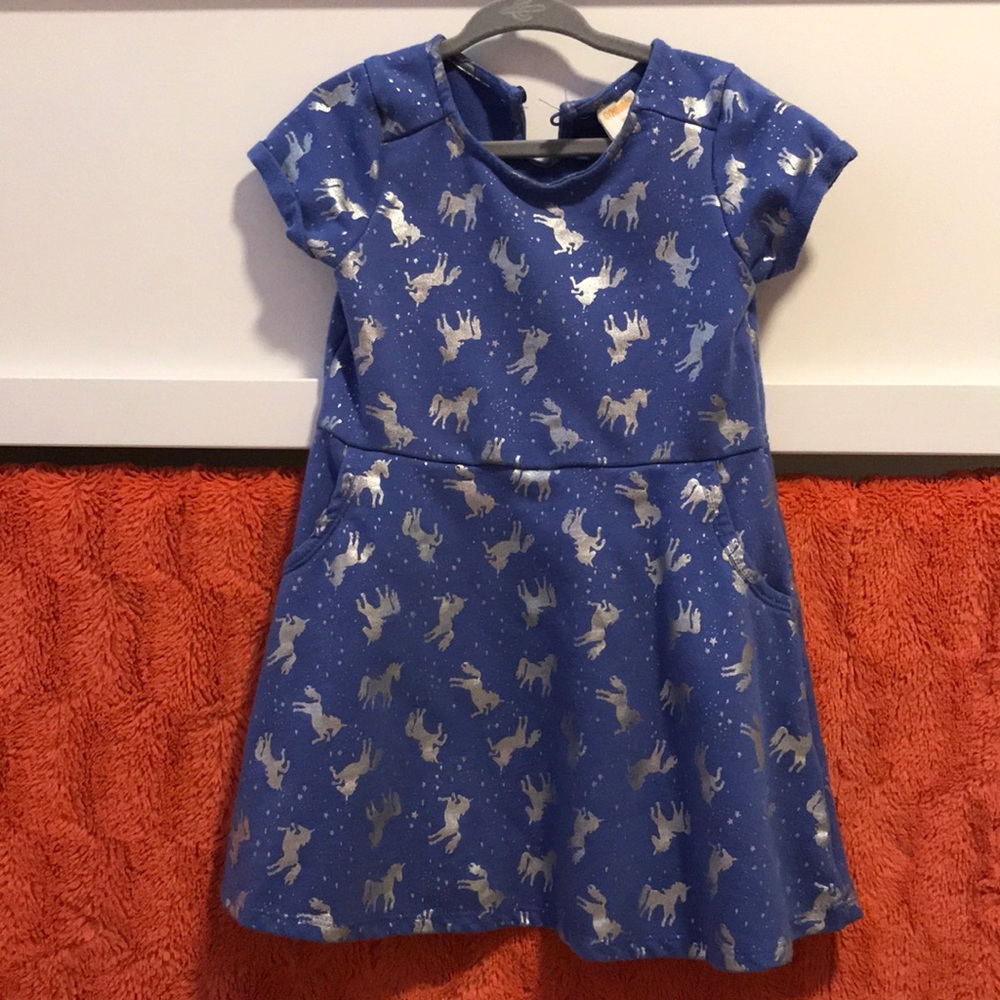 Girls unicorn swing dress